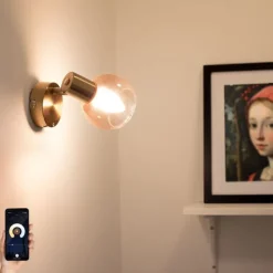 Smarter Strahler Gold mit rosa Glas inkl. WiFi P45 - Vidro