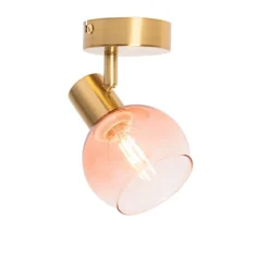 Smarter Strahler Gold mit rosa Glas inkl. WiFi P45 - Vidro