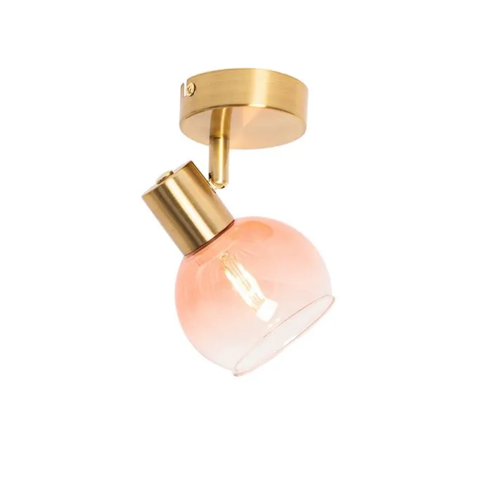 Smarter Strahler Gold mit rosa Glas inkl. WiFi P45 - Vidro