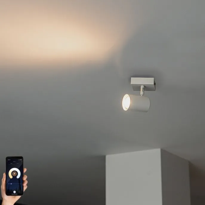 Smarter Strahler weiß verstellbar quadratisch inkl. Wifi GU10 50mm - Jeana