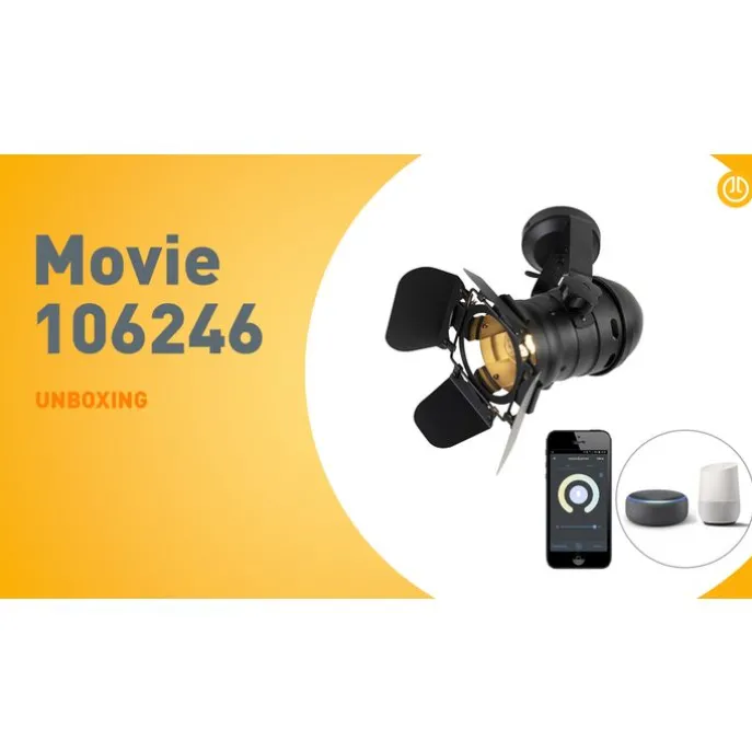 Smarter Studiospot schwarz dreh- und neigbar inkl. Wifi A60 - Movie