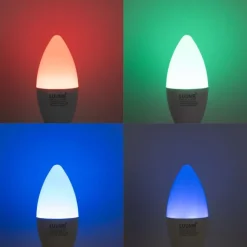 Smartes E14 LED-Leuchtmittel C37 Opal RGBW 4,9W 470lm 2700-6500K