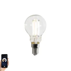 Smartes E14 LED-Leuchtmittel P45 Klar 4,2W 470lm 2700-6500K