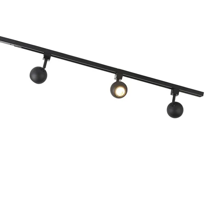 Smartes modernes Schienensystem schwarz 1-phasig inkl. 3 Wifi GU10 - Iconic Gissi