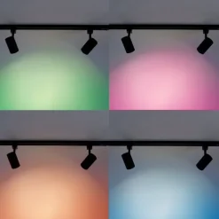 Smartes modernes Schienensystem schwarz 1-phasig inkl. 3 Wifi GU10 - Iconic Gissi