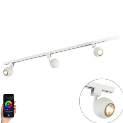 Smartes modernes Schienensystem weiß 1-phasig inkl. 3 WLAN GU10 - Gissi