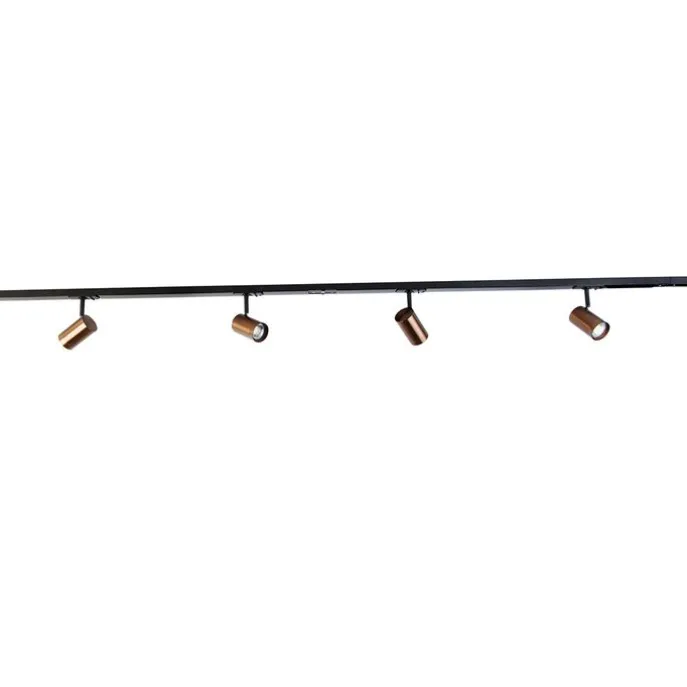 Smartes 1-Phasen-Schienensystem inkl. 4 WiFi GU10 Dunkelbronze - Jeana