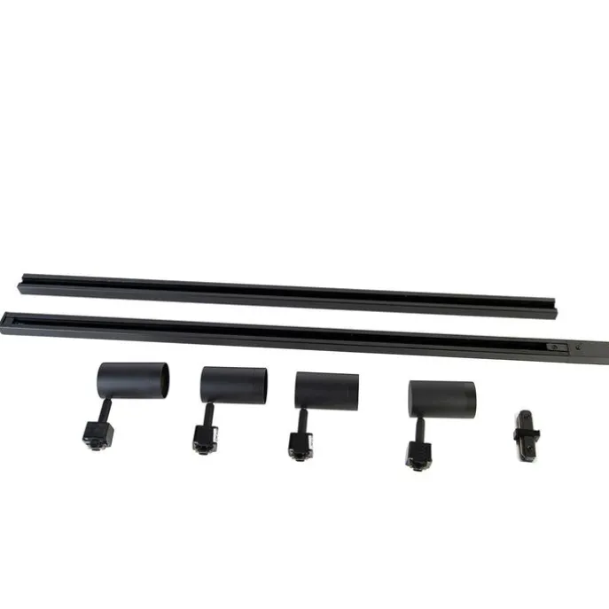 Smartes 1-phasiges Schienensystem mit 4 WiFi GU10 Spots Schwarz - Iconic Jeana