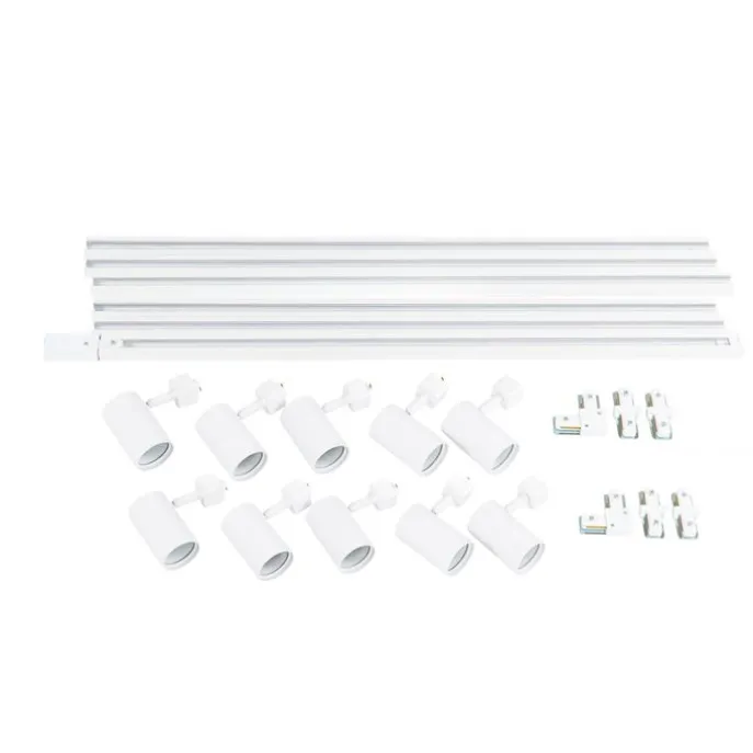 Smartes 1-phasiges Schienensystem mit 10 Strahlern weiß inkl. WLAN GU10 - Iconic Jeana