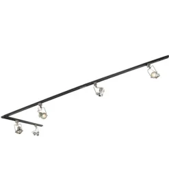 Smartes 1-phasiges Schienensystem schwarz mit Stahl inkl. 5 WiFi GU10 - Iconic Suplux