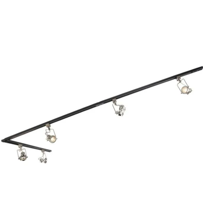 Smartes 1-phasiges Schienensystem schwarz mit Stahl inkl. 5 WiFi GU10 - Iconic Suplux