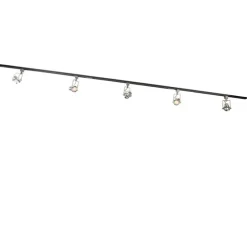 Smartes 1-phasiges Schienensystem schwarz mit Stahl inkl. 5 WiFi GU10 - Iconic Suplux