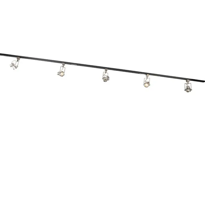 Smartes 1-phasiges Schienensystem schwarz mit Stahl inkl. 5 WiFi GU10 - Iconic Suplux