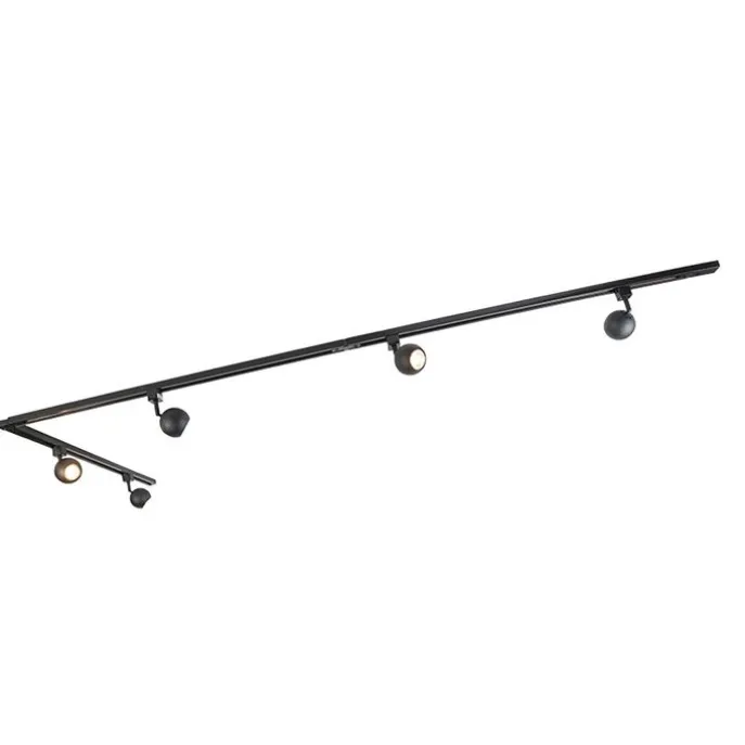 Smartes 1-phasiges Schienensystem inkl. 5 WLAN GU10 schwarz - Iconic Gissi