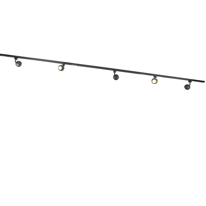 Smartes 1-phasiges Schienensystem inkl. 5 WLAN GU10 schwarz - Iconic Gissi