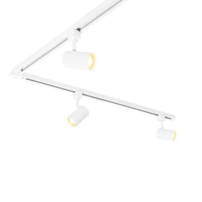 Smartes Schienensystem mit 10 Strahlern Weiß 1-phasig inkl. 10 Wifi GU10 50mm - Iconic Jeana