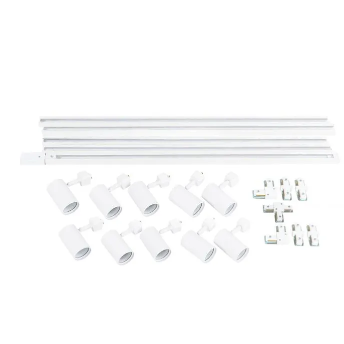 Smartes Schienensystem mit 10 Strahlern Weiß 1-phasig inkl. 10 Wifi GU10 50mm - Iconic Jeana