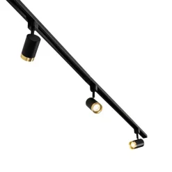 Smartes Schienensystem mit 5 Strahlern Schwarz Gold 1-phasig inkl. 5 Wifi GU10 50mm - Iconic Jeana