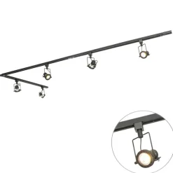 Smartes Schienensystem schwarz 1-phasig inkl. 5 Wifi GU10 - Iconic Suplux