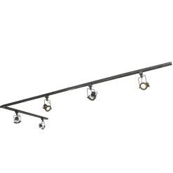 Smartes Schienensystem schwarz 1-phasig inkl. 5 Wifi GU10 - Iconic Suplux