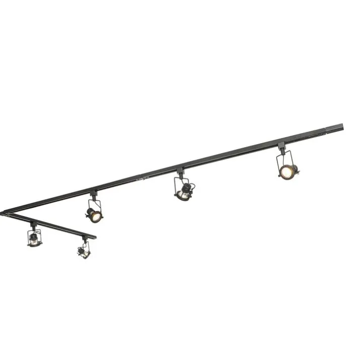 Smartes Schienensystem schwarz 1-phasig inkl. 5 Wifi GU10 - Iconic Suplux