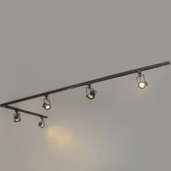 Smartes Schienensystem schwarz 1-phasig inkl. 5 Wifi GU10 - Iconic Suplux