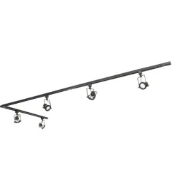 Smartes Schienensystem schwarz 1-phasig inkl. 5 Wifi GU10 - Iconic Suplux