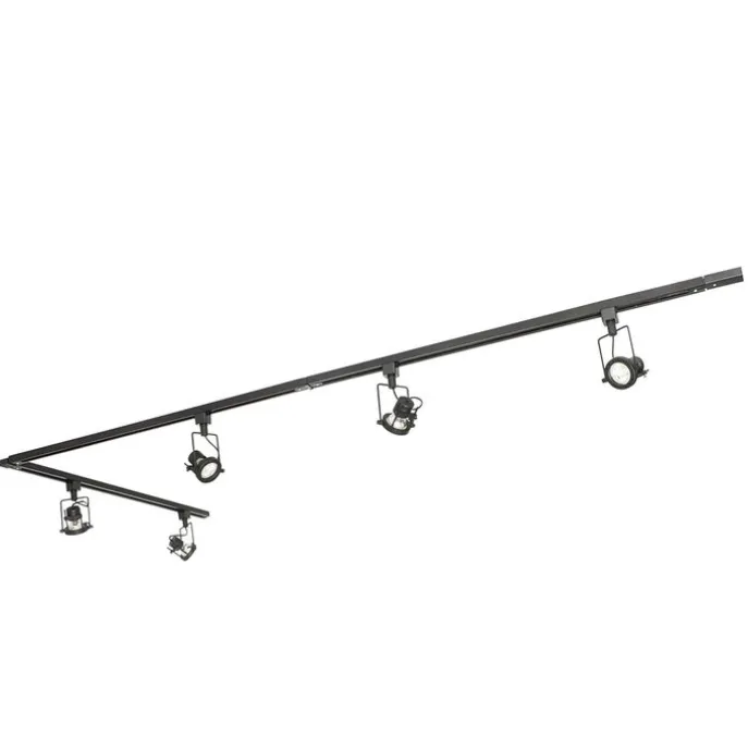 Smartes Schienensystem schwarz 1-phasig inkl. 5 Wifi GU10 - Iconic Suplux