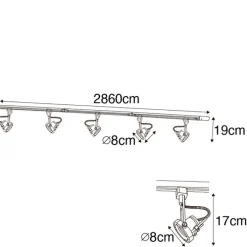 Smartes Schienensystem schwarz 1-phasig inkl. 5 Wifi GU10 - Iconic Suplux