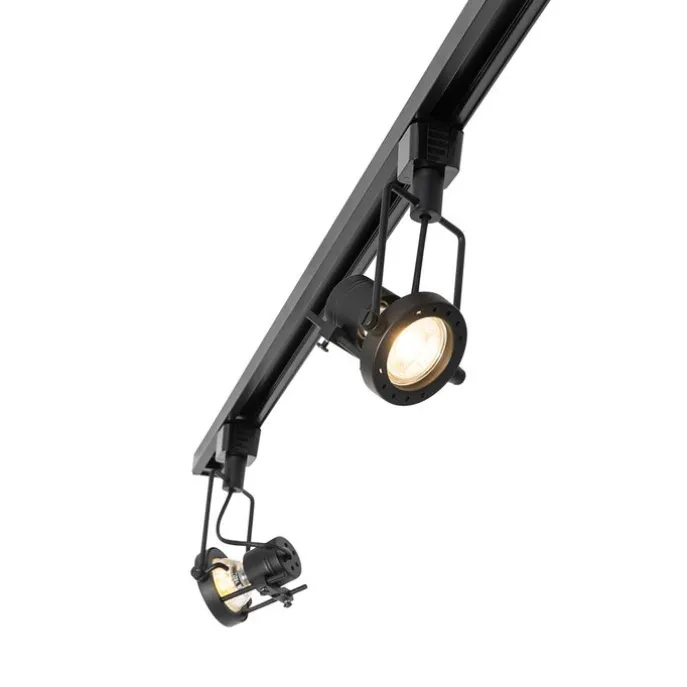 Smartes Schienensystem schwarz 1-phasig inkl. 5 Wifi GU10 - Iconic Suplux