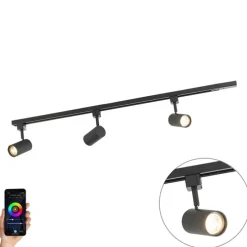 Smartes Schienensystem schwarz inkl. 3 WiFi GU10 1-phasig - Iconic Jeana