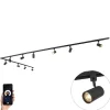 Smartes Schienensystem schwarz 1-phasig 10-Licht inkl. WiFi GU10 - Iconic Jeana