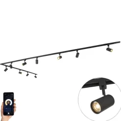 Smartes Schienensystem schwarz 1-phasig 10-Licht inkl. WiFi GU10 - Iconic Jeana