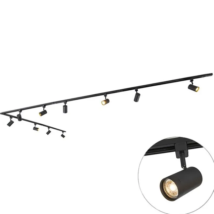 Smartes Schienensystem schwarz 1-phasig 10-Licht inkl. WiFi GU10 - Iconic Jeana