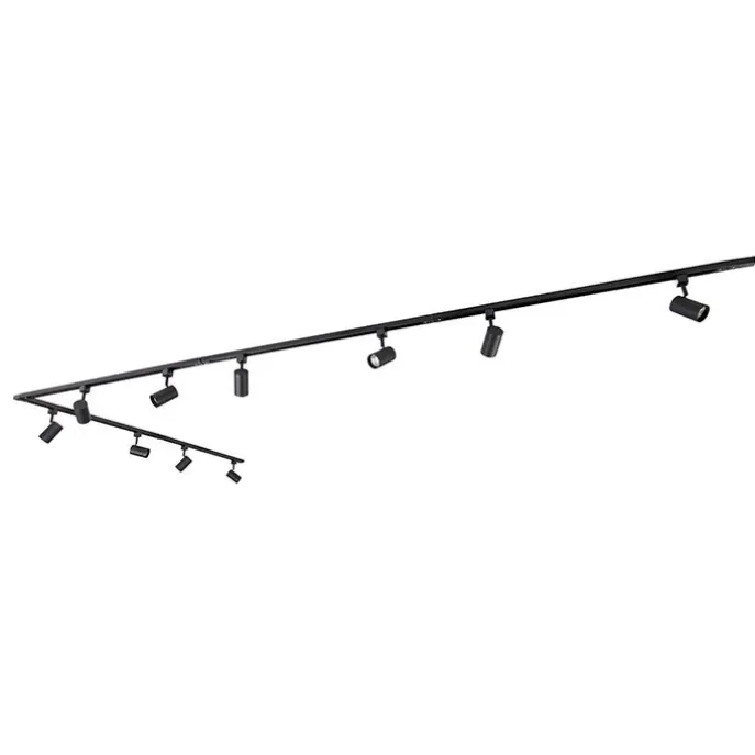 Smartes Schienensystem schwarz 1-phasig 10-Licht inkl. WiFi GU10 - Iconic Jeana