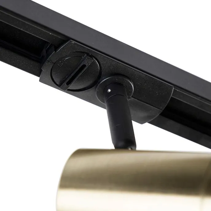 Smartes Schienensystem schwarz mit Gold 1-phasig 5-leuchtmittel inkl. Wifi GU10 - Iconic Jeana