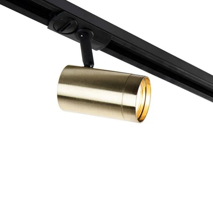 Smartes Schienensystem schwarz mit Gold 1-phasig 5-leuchtmittel inkl. Wifi GU10 - Iconic Jeana
