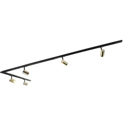 Smartes Schienensystem schwarz mit Gold 1-phasig 5-leuchtmittel inkl. Wifi GU10 - Iconic Jeana