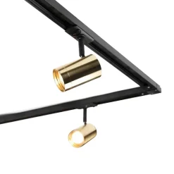 Smartes Schienensystem schwarz mit Gold 1-phasig 5-leuchtmittel inkl. Wifi GU10 - Iconic Jeana