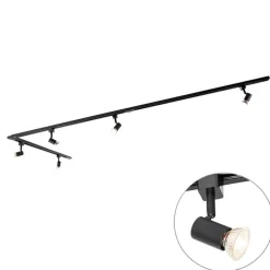 Smartes Schienensystem schwarz 1-phasig 5-leuchtend inkl. Wifi GU10 - Iconic Jeany