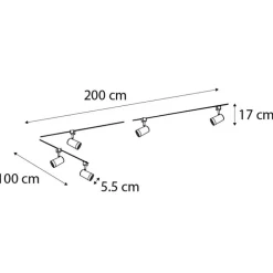 Smartes Schienensystem weiß 1-phasig 5-flammig inkl. Wifi GU10 - Iconic Jeana