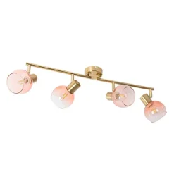 Smart-Strahler Gold mit rosa Glas inkl. 4 Wifi P45 - Vidro