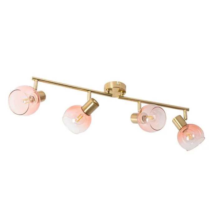 Smart-Strahler Gold mit rosa Glas inkl. 4 Wifi P45 - Vidro
