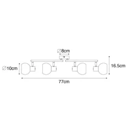 Smart-Strahler Gold mit rosa Glas inkl. 4 Wifi P45 - Vidro