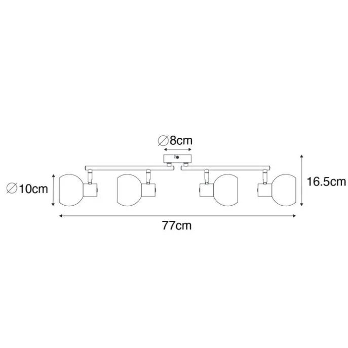Smart-Strahler Gold mit rosa Glas inkl. 4 Wifi P45 - Vidro
