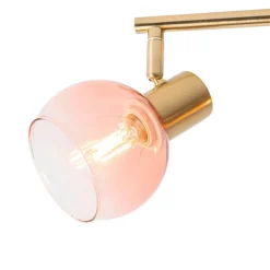 Smart-Strahler Gold mit rosa Glas inkl. 4 Wifi P45 - Vidro