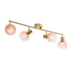 Smart-Strahler Gold mit rosa Glas inkl. 4 Wifi P45 - Vidro