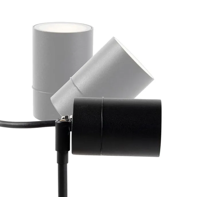 Spießstrahler schwarz einstellbar IP44 - Solo