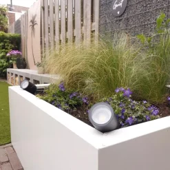 Spießstrahler schwarz einstellbar IP44 - Solo