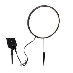 Spitzenlicht Schwarz 60 cm Inkl. Wiederaufladbare LED und Solar IP65 - Adalind